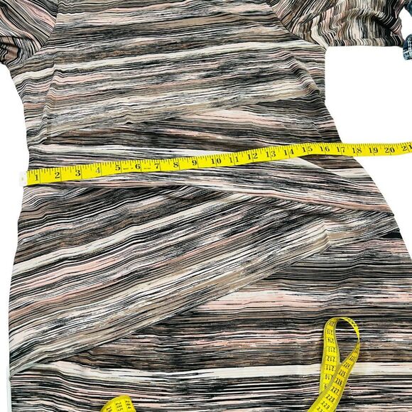 Brandy Asymmetrical Bodycon Striped/Painted Dress Size 10 - Picture 13 of 14